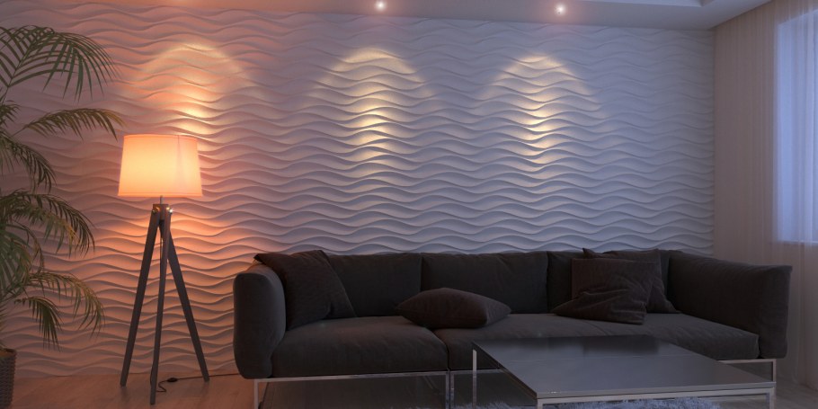 Гипсовая 3д панель кожа