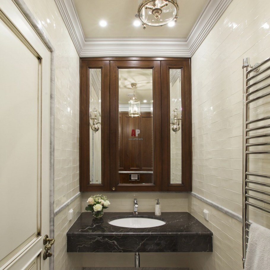 Санузел плитка метротил стиль Неоклассика