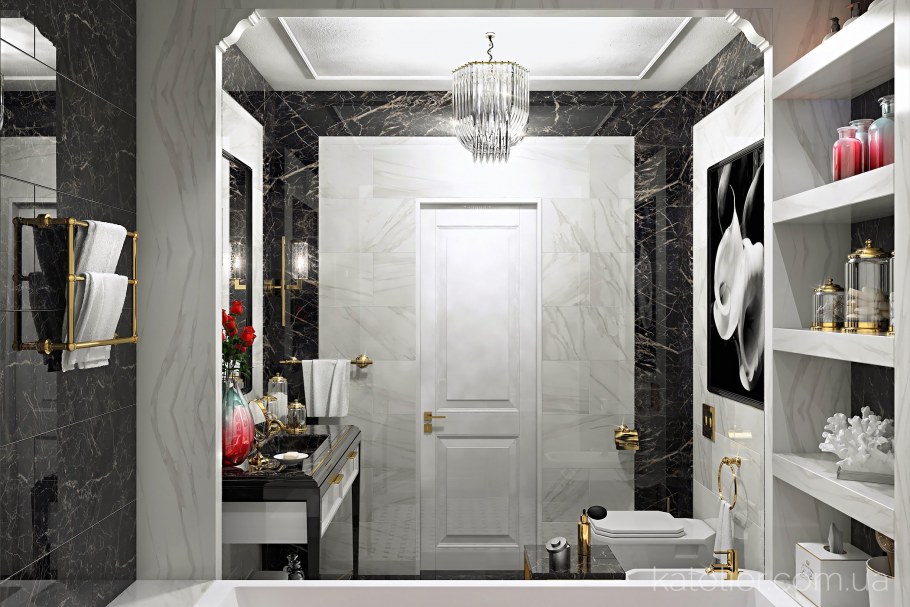 Санузел плитка метротил стиль Неоклассика