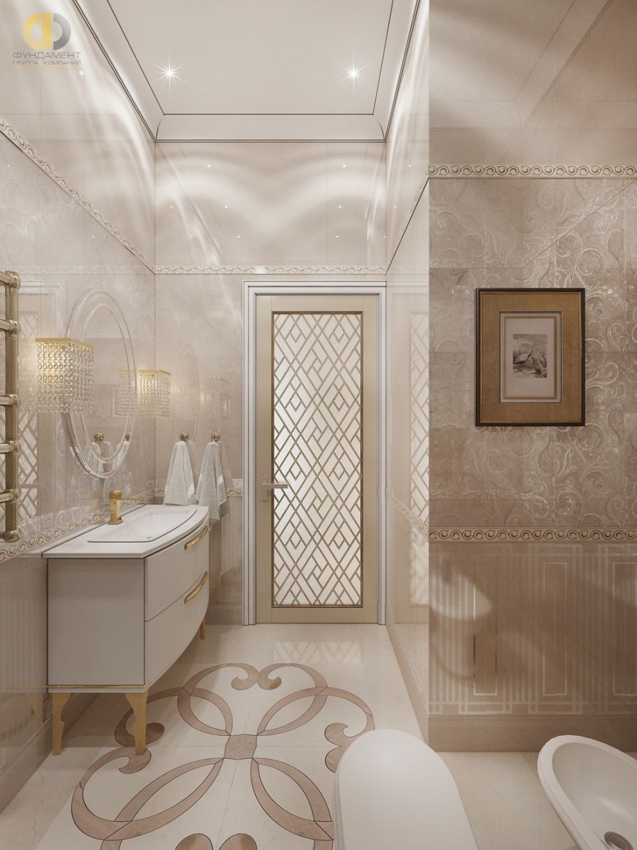 Ванная комната с ониксом Неоклассика