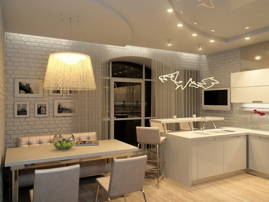 Кухня столовая 14 кв м