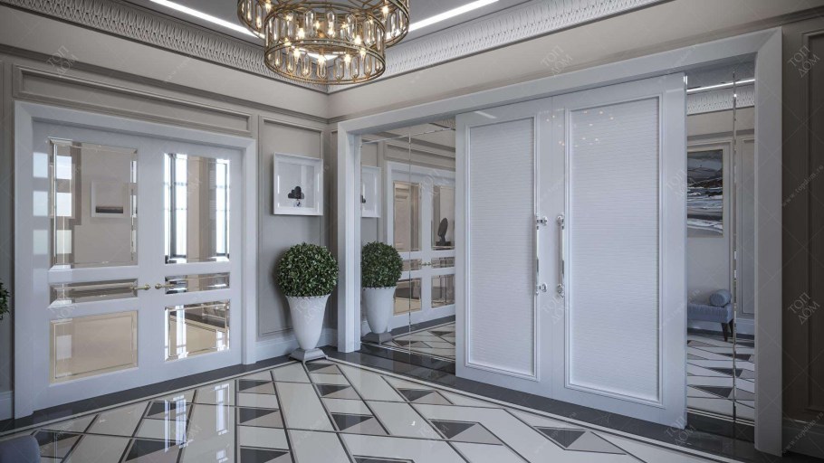 Шкаф купе в интерьере холла