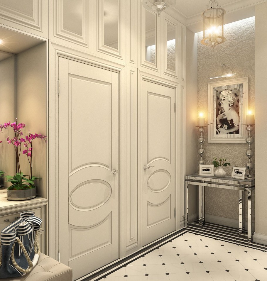 Шкаф прихожая "Неоклассика" цвет патина