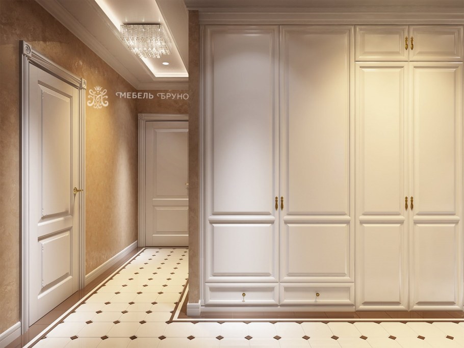 Шкаф купе в интерьере холла
