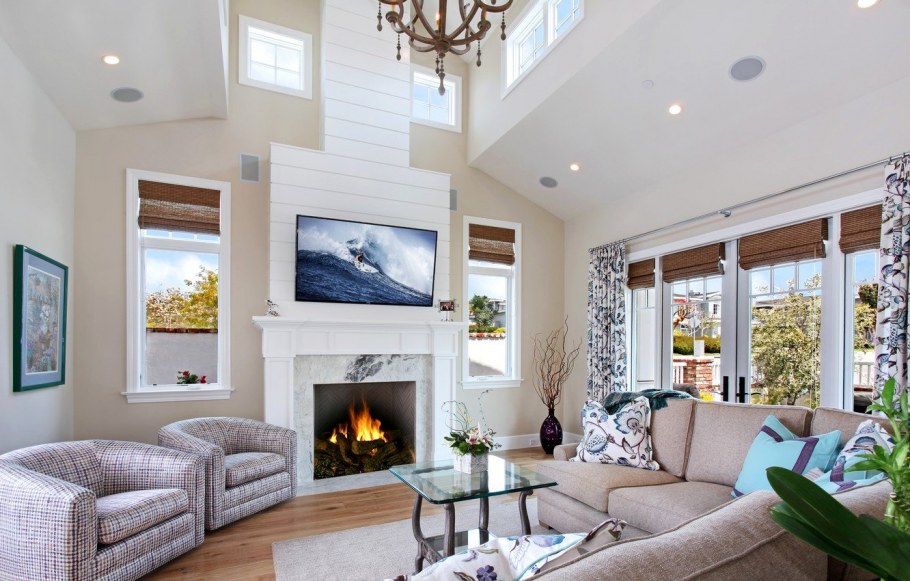 Гостиная с камином