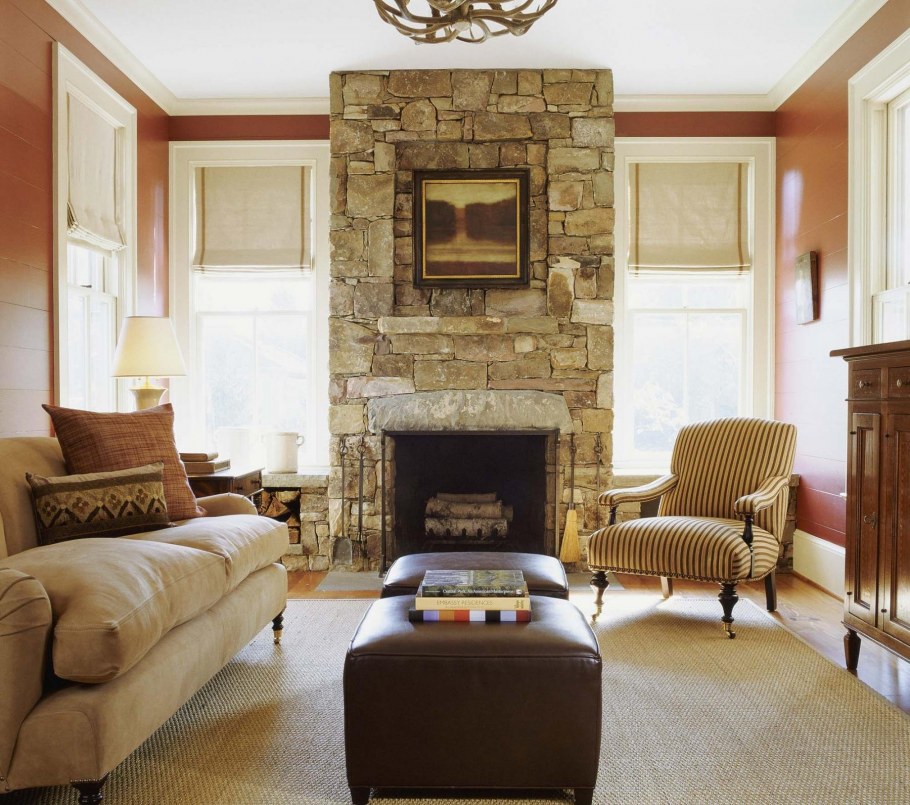 Каминная зона в загородном доме