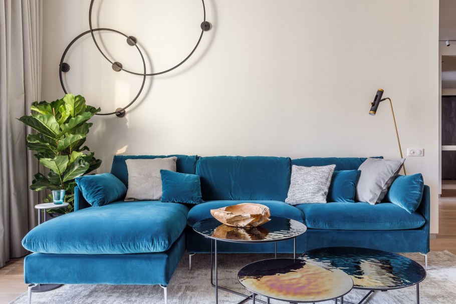 Интерьер в голубых тонах