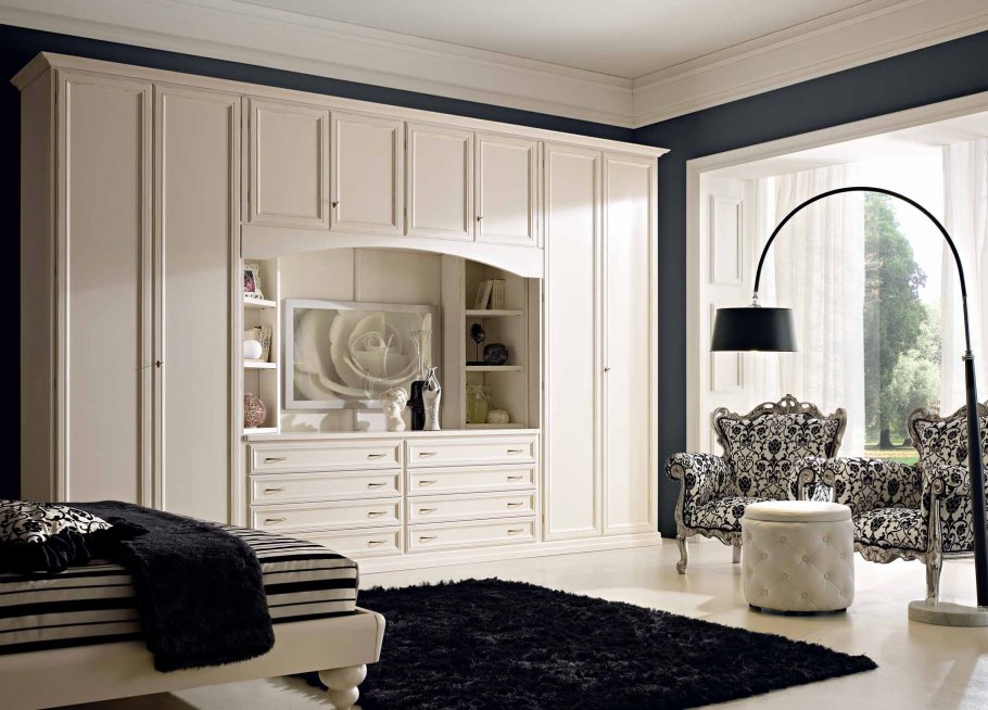 Шкаф купе белый классика