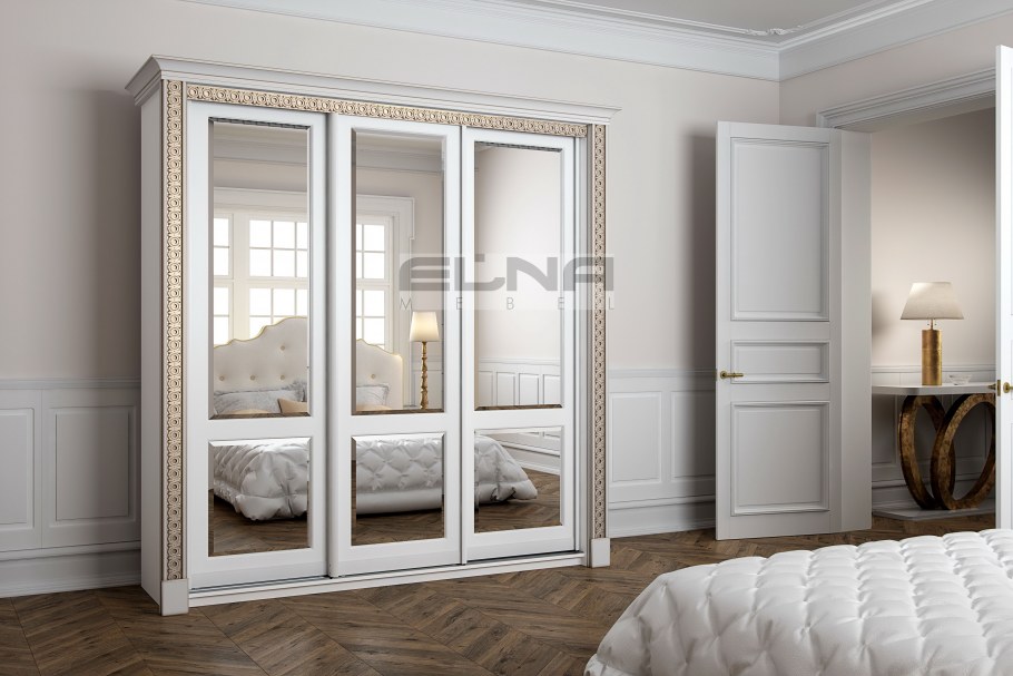 Шкаф купе классика шестидверные патина