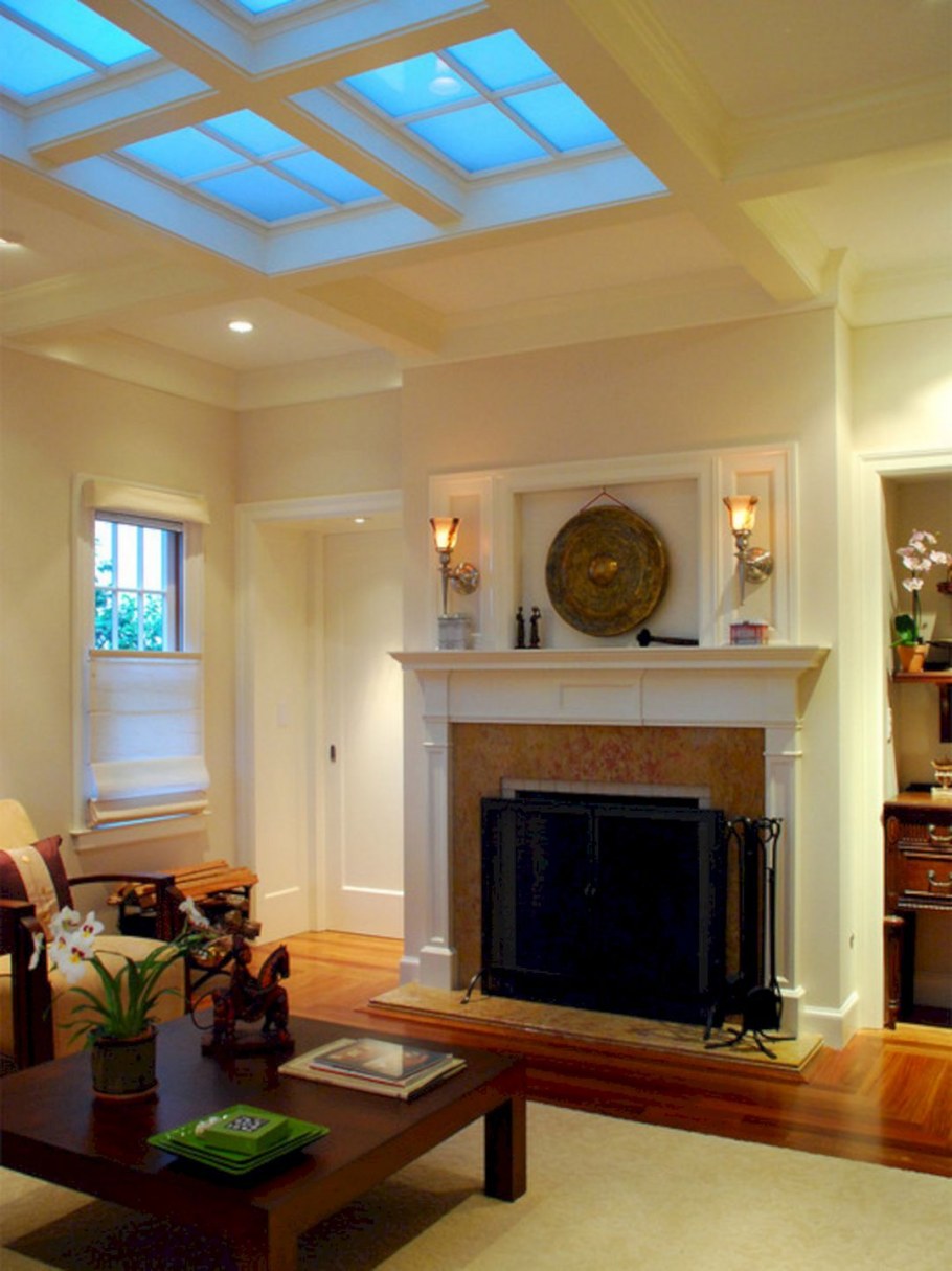 Кессонные потолки и камин