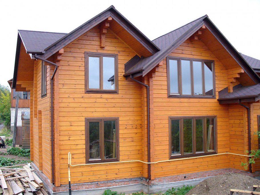 Светлый орех металлосайдинг блок-Хаус