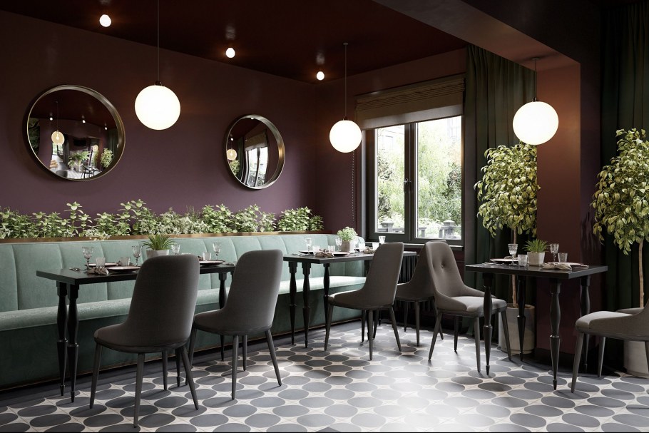 Зеркальное панно с фацетом в гостиной