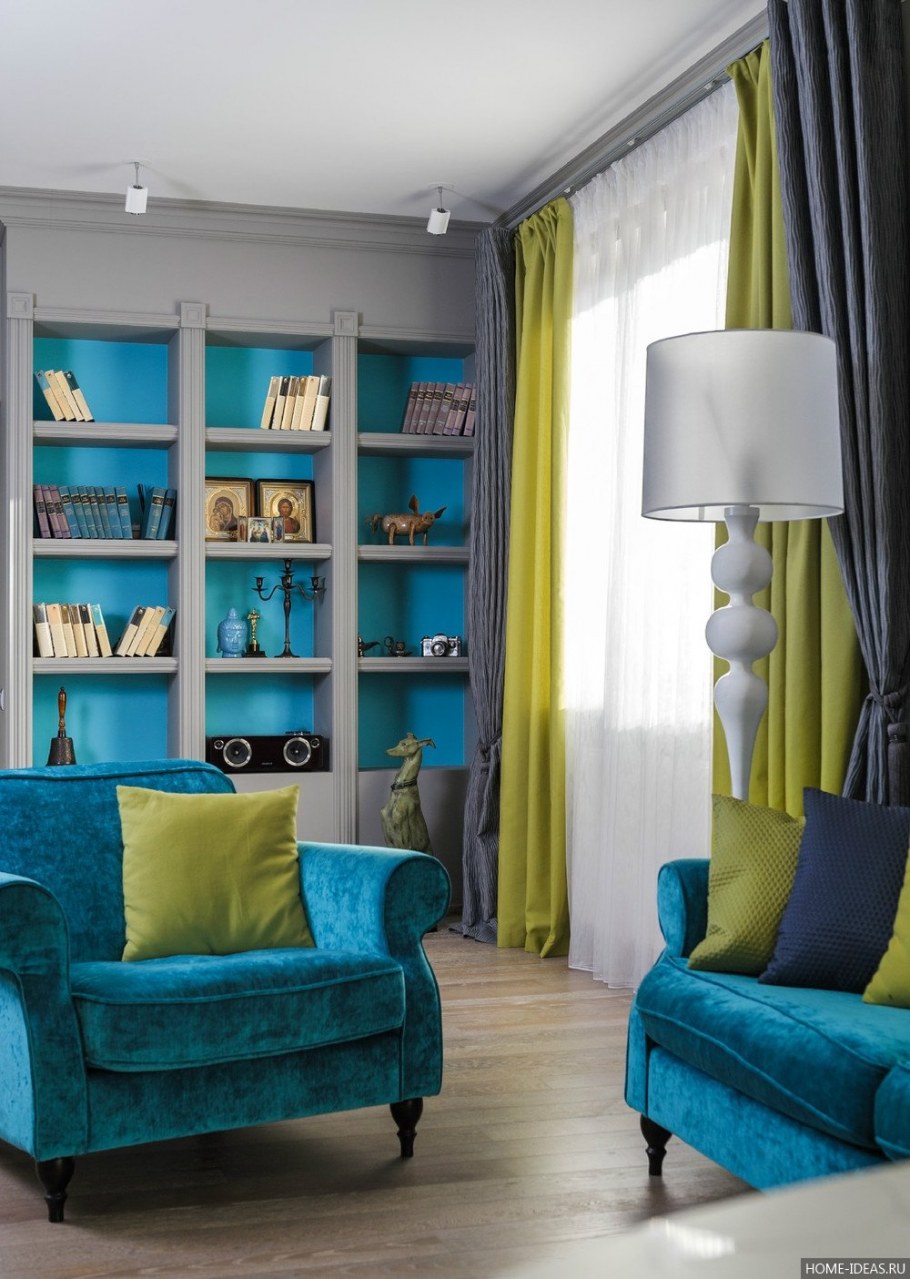 Бирюзовый цвет в интерьере
