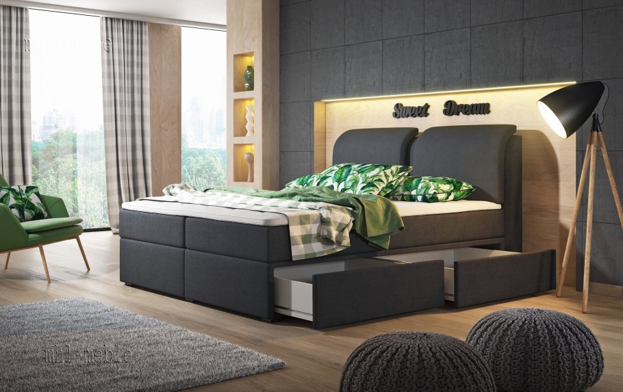 Кровать Almeria, песочный/орех 180х200