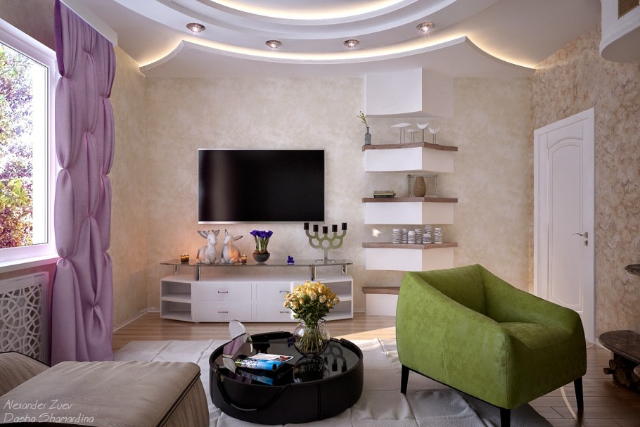 Компьютер дизайнера проект студия с гостиной