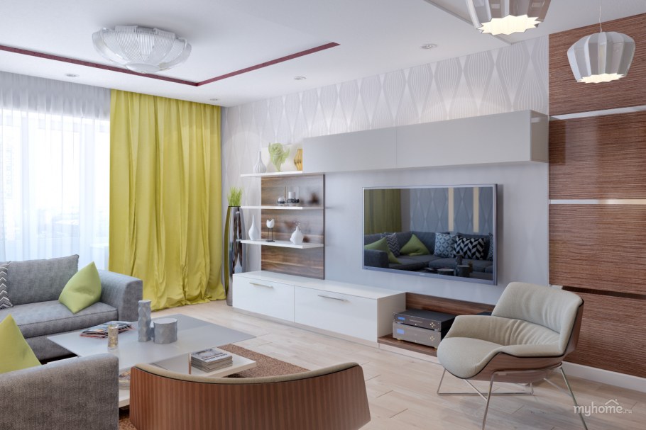 Дизайнерские проекты гостиной