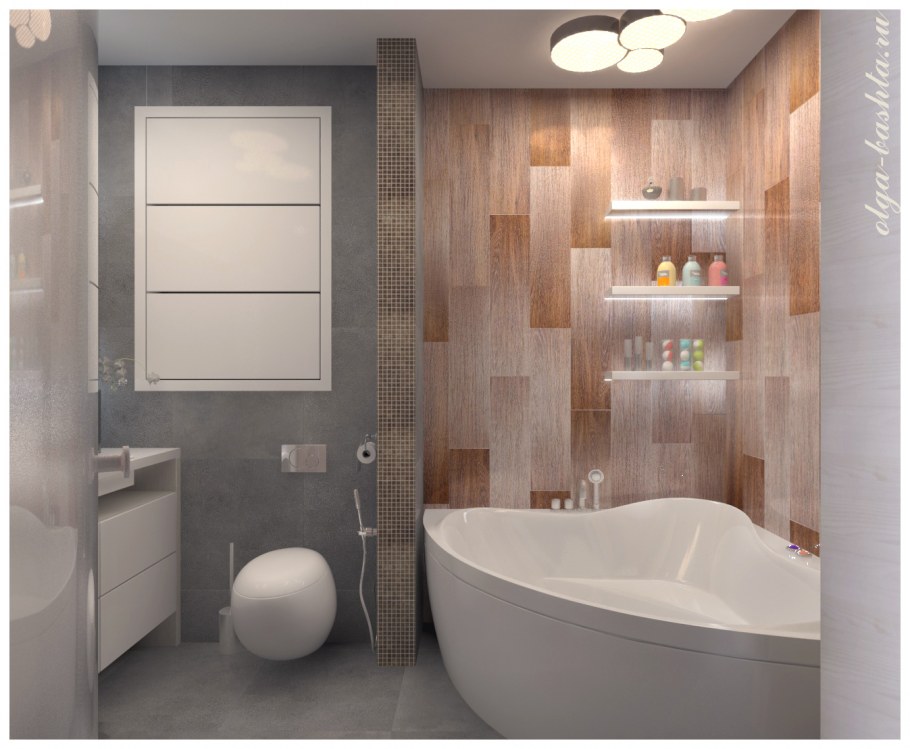 Большая ванная комната с туалетом