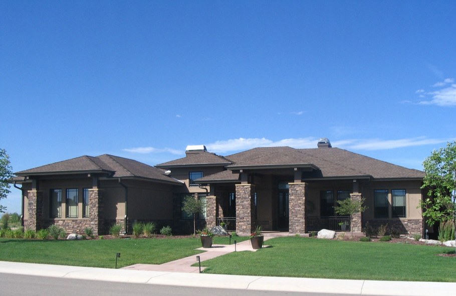 Одноэтажный в стиле Райта