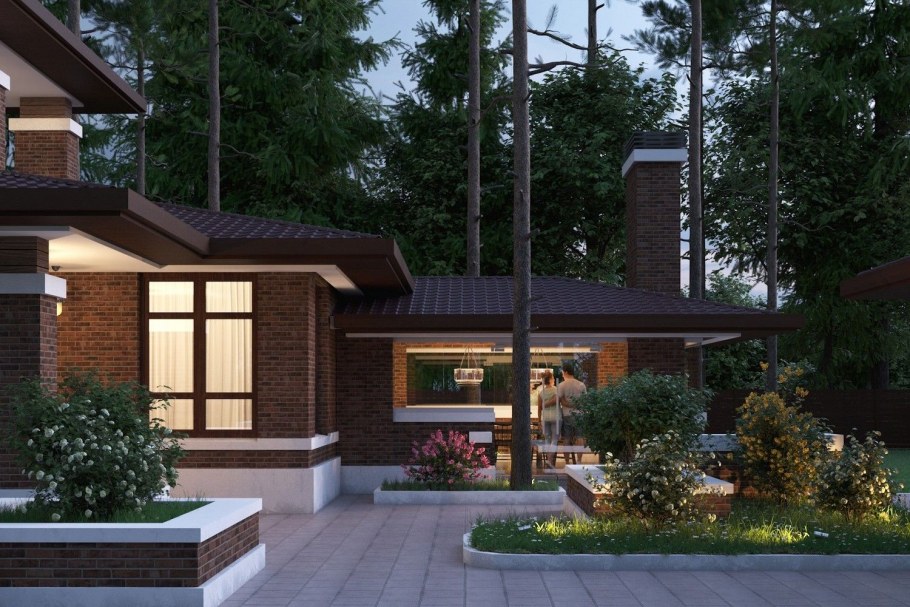 Одноэтажный дом Ллойд Райт прерии