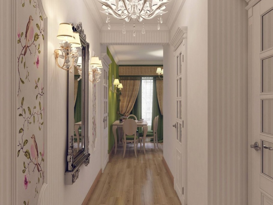 Полоска в интерьере прихожей