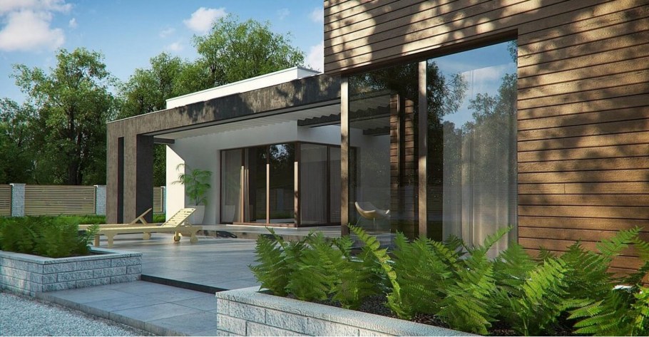 Одноэтажный дом 50 кв с плоской крышей