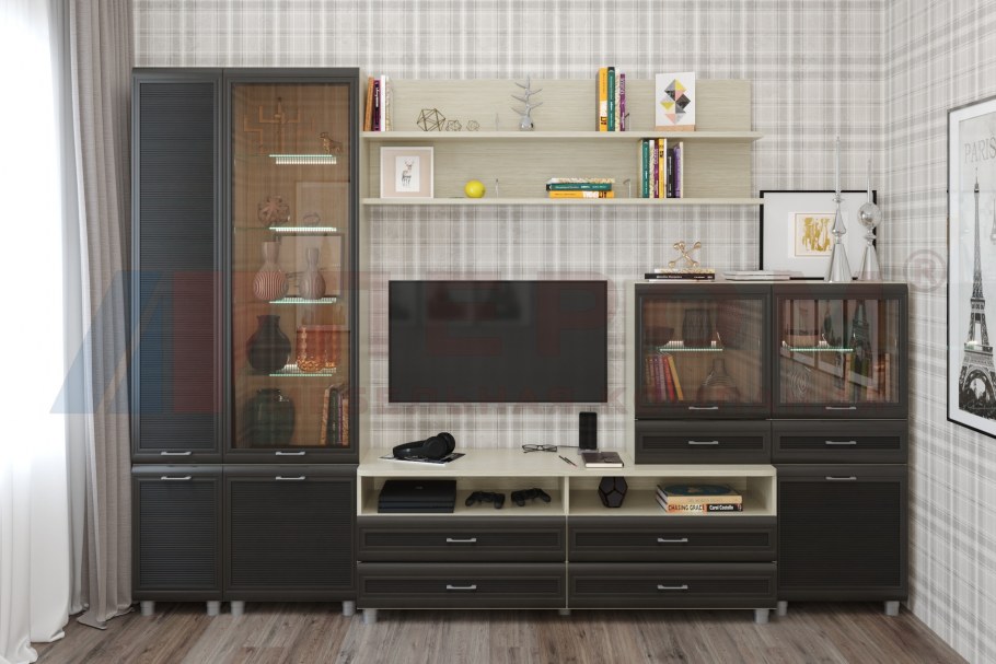 Стенка Мелисса Лером беленый дуб