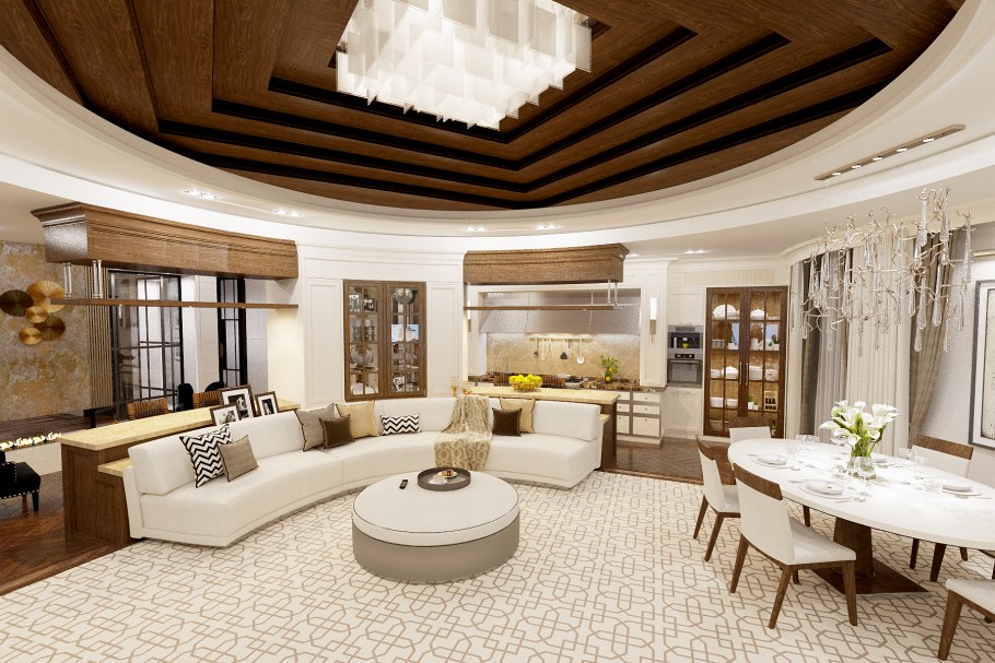 Круглая гостиная дизайн