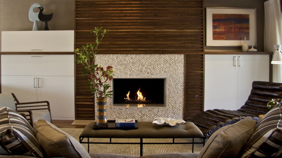 Эко камины в интерьере гостиной