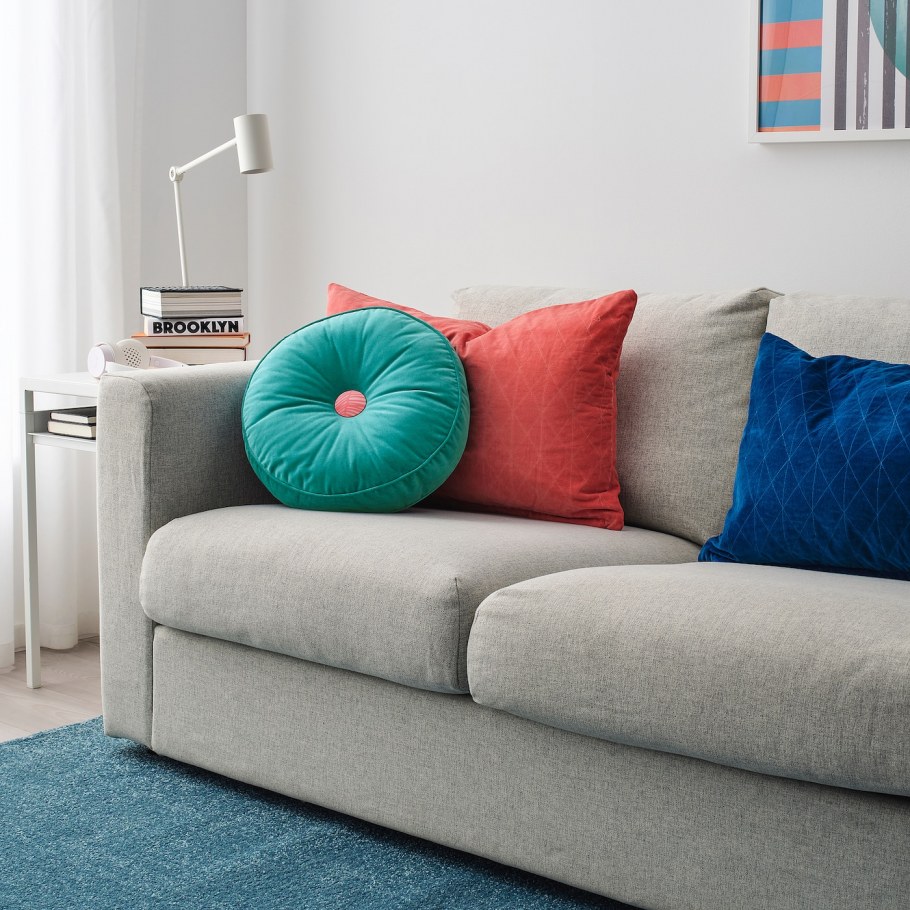 Грасиос подушка, бархат/бирюзовый36 см