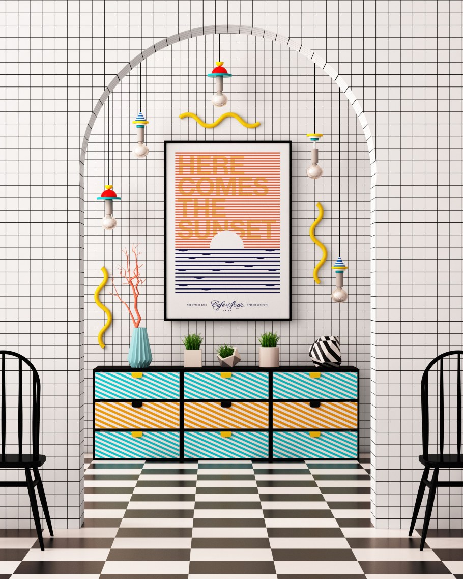 Ванна в стиле Мемфис