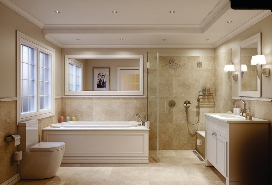 Ванная с двумя окнами проект