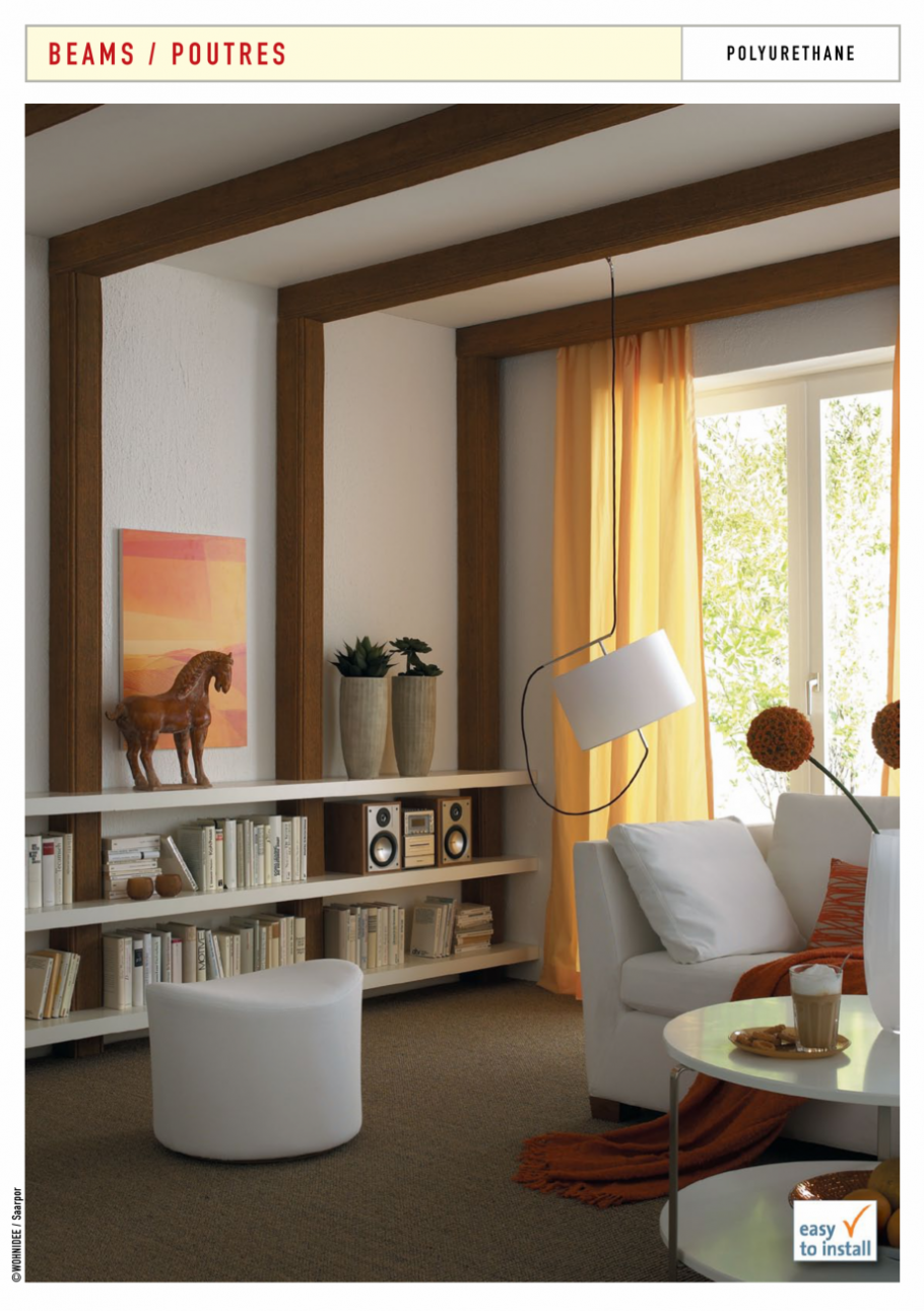 Балки настенные декоративные в интерьере