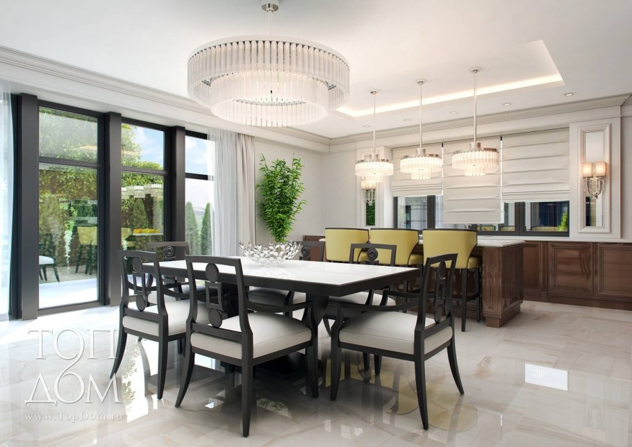 Столовая гостиная в частном доме