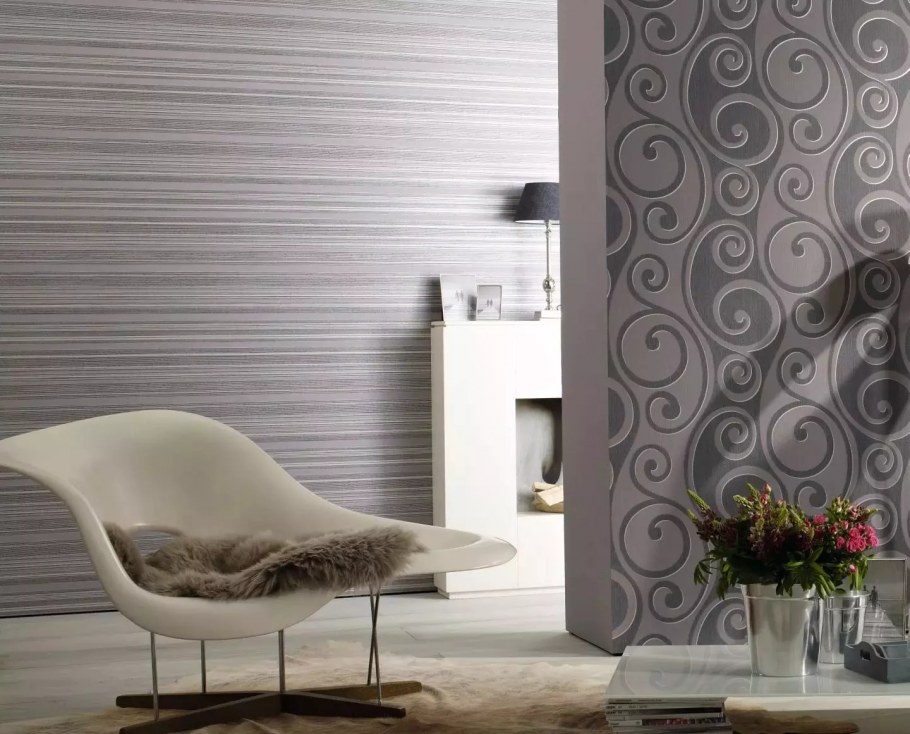 Серые стены в интерьере гостиной