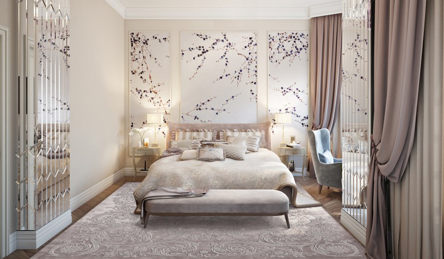 Стильные обои в спальню