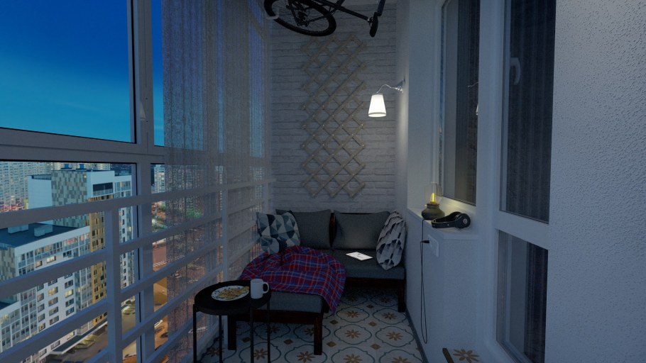 Лоджия в стиле Скандинавский лофт