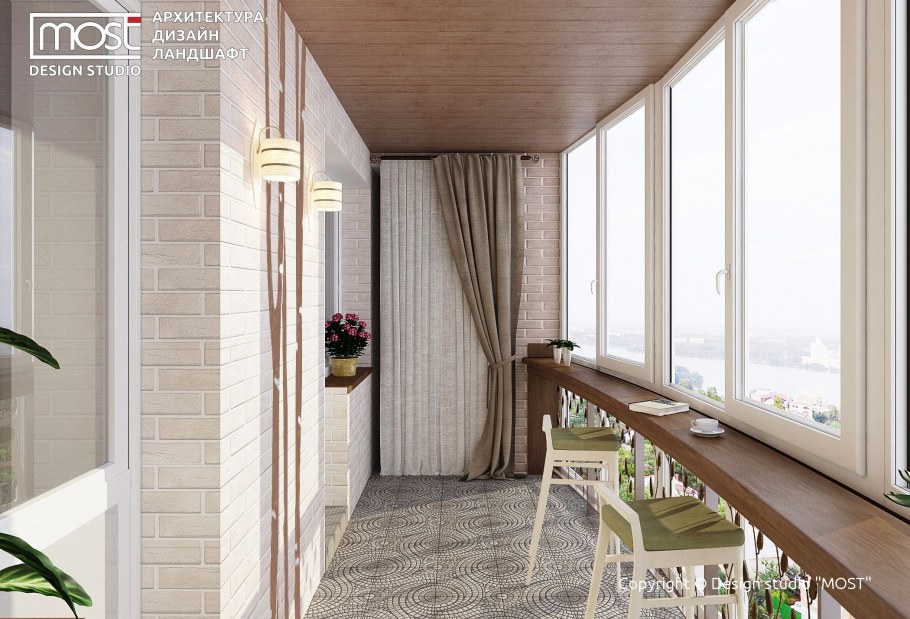 Барная стойка на панорамной лоджии