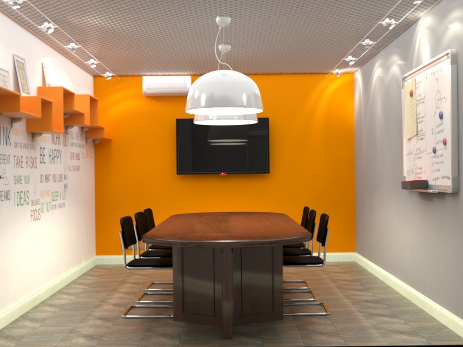 Зеленый цвет стен в офисе