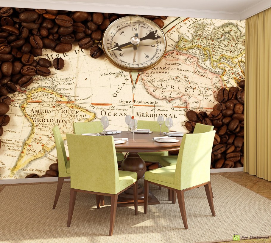 Фотообоев в кофейном стиле