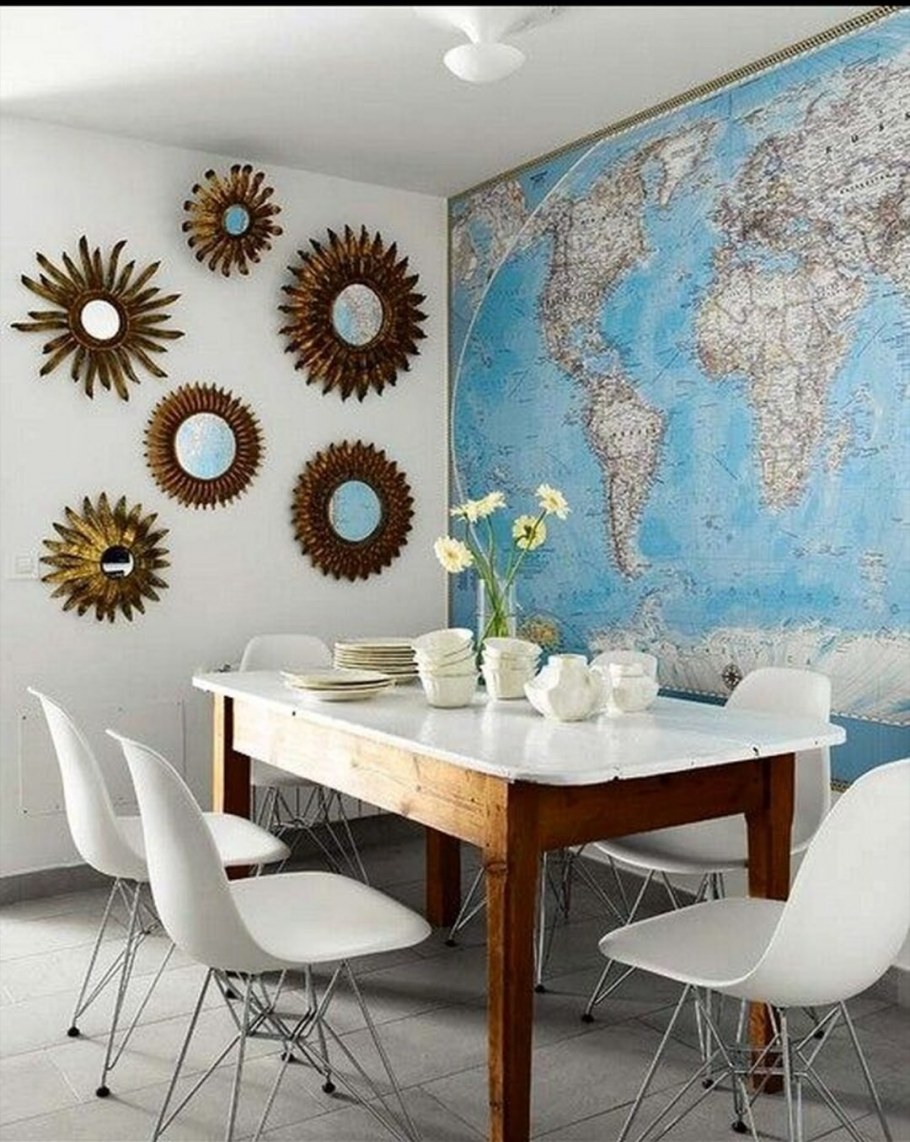 Географические карты в интерьере