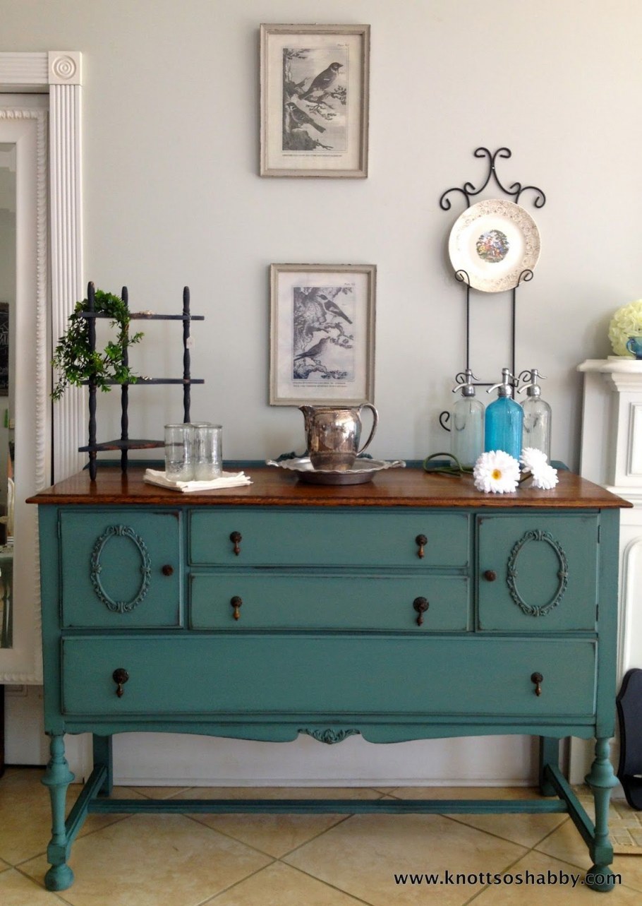 Перекраска комода в оливковый цвет