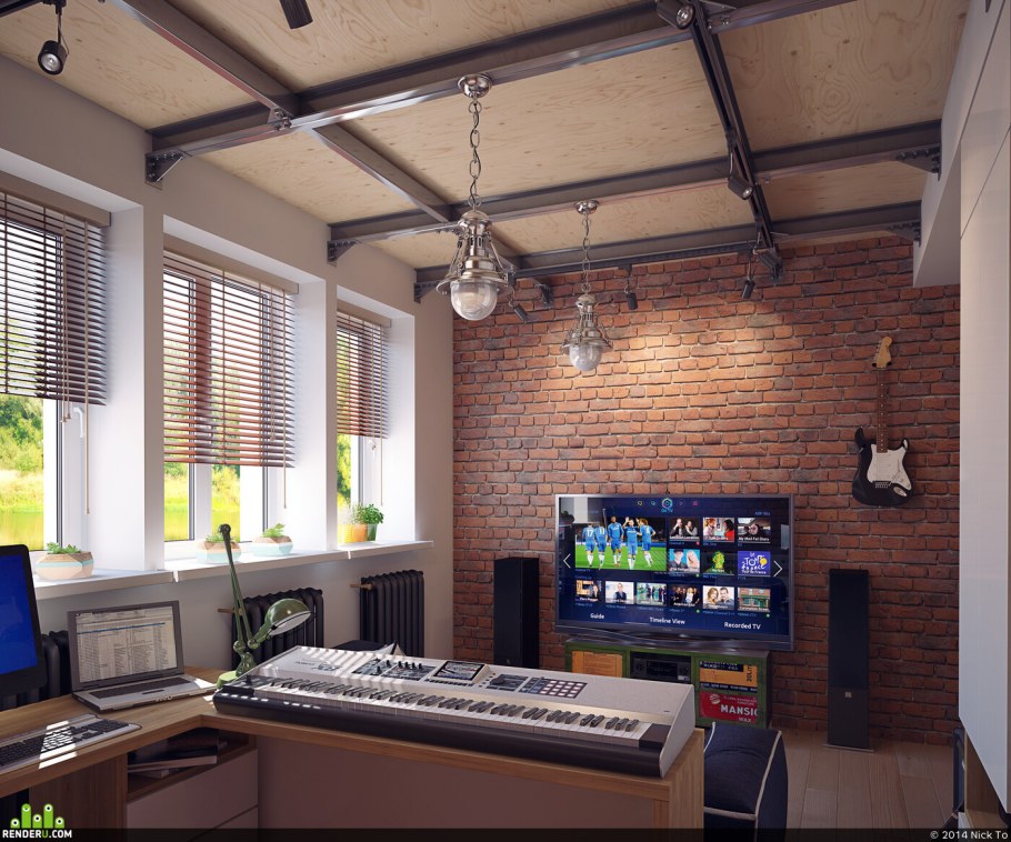 Офис в стиле эко лофт