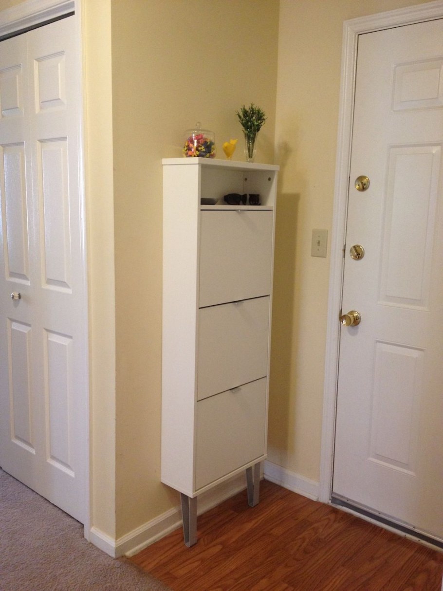 ХЕМНЭС галошница, 4 отделения, белый, 107x101 см