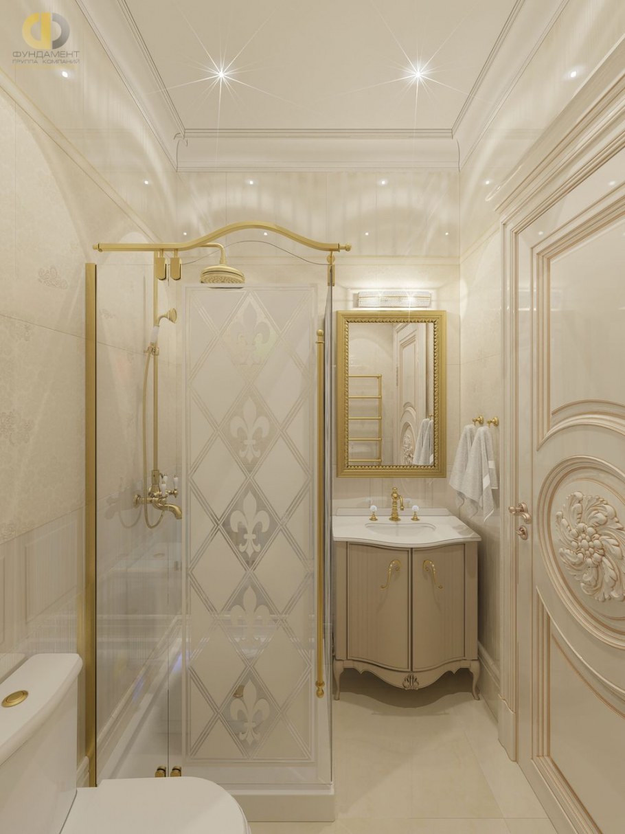 Интерьер ванной комнаты в стиле Неоклассика