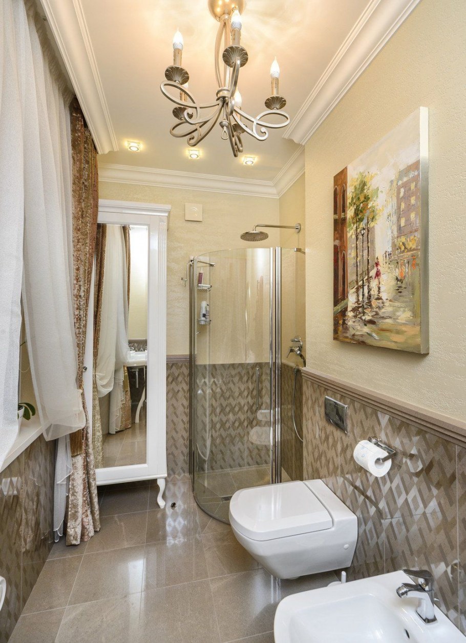 Ванна в стиле арт деко с душевой