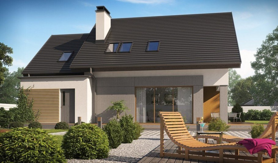 Дом с мансардой и террасой 120кв