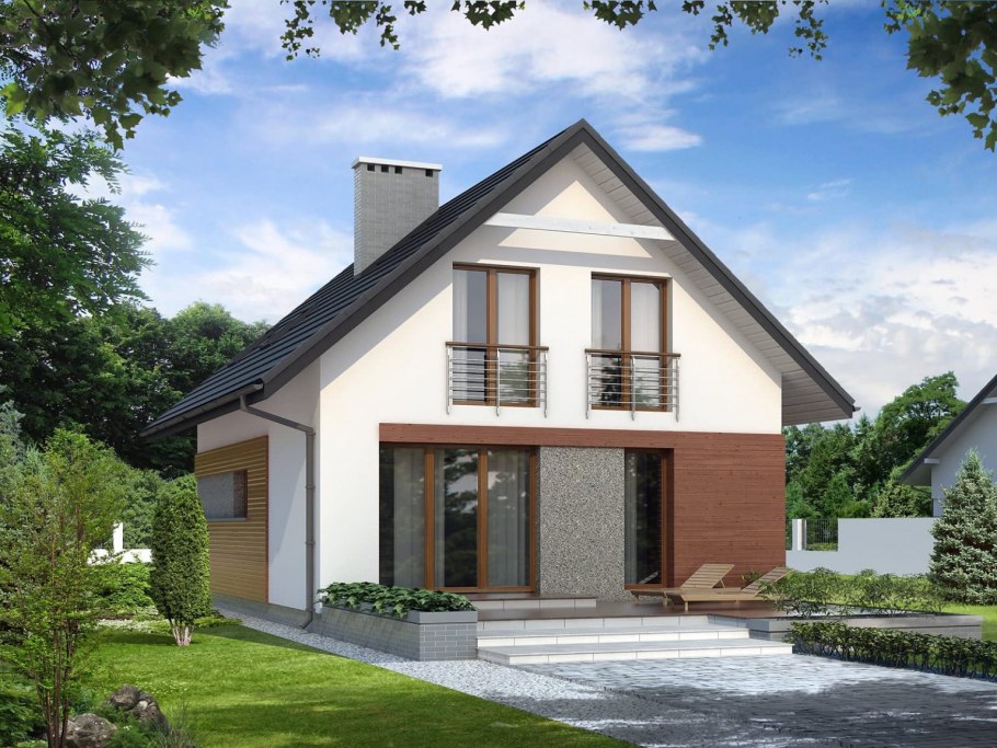 Мансардный дом с балконом