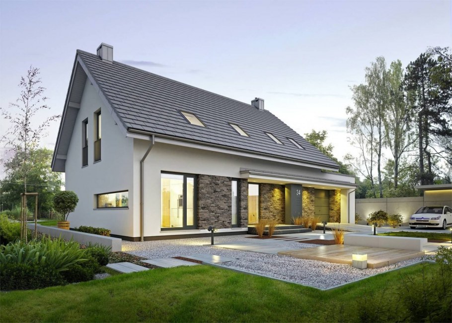 Дом 80 кв.м двухэтажный с мансардой из газобетона