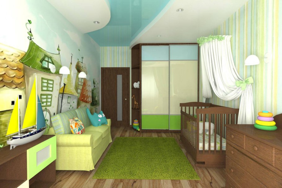 Детская комната из сайдинга для мальчика интерьер