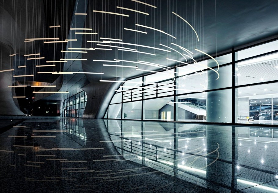 Световая инсталляция в интерьере